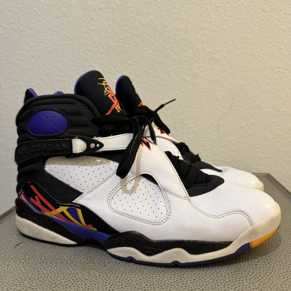 Nike Men's Air Jordan 8 Three Peat 305381-142 OG VIII Retro White Shoes Size 10